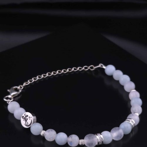 Bracelet en Aigue Marine, Sélénite et Labradorite blanche