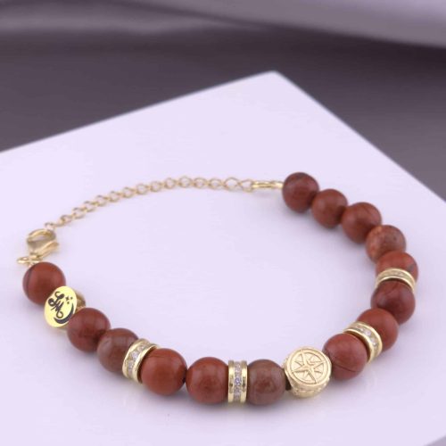 Bracelet Boussole en Jaspe rouge
