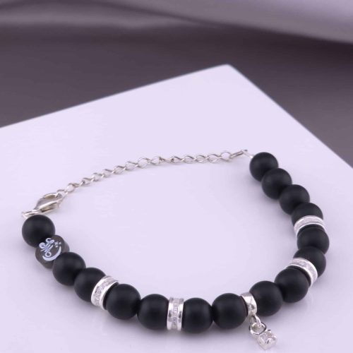 Bracelet Zircon en Onyx noir mat