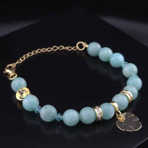 Bracelet Monstera en Amazonite