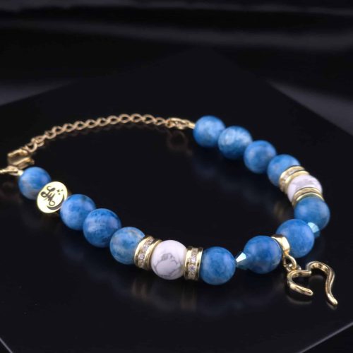 Bracelet Cœur en Apatite light et Howlite